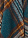 St Ives Check Pure New Wool Throw - Teal