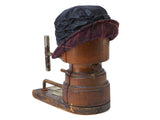 Tweed Wax Cloche Hat - Navy/Burgundy