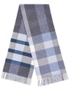 Check Lambswool Extra Wide Scarf - Belgrave Blue