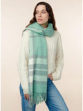 Check Lambswool Wide Scarf - Westminster Mint