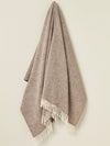 British Wool Herringbone Throw - Brown