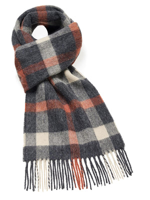 Check Lambswool Scarf - Blyth Grey