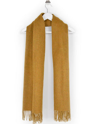 Plain Lambswool Extra Wide Scarf - Gold