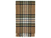 St Ives Check Pure New Wool Throw - Camel