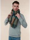 Check Lambswool Extra Wide Scarf - Francis Camel/Teal