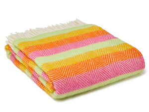 Stripe Pure New Wool Throw - Refresh