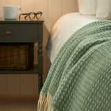 Waffle XL Pure New Wool Throw - Sea Green