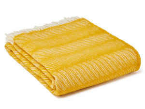 Twist Pure New Wool Throw - Yellow