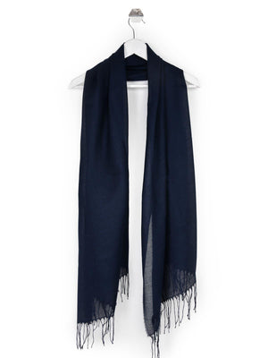 Swish Lightweight Silk & Wool Scarf - Navy