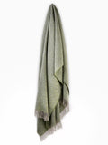 XL Herringbone 100% Wool Blanket - Light Green