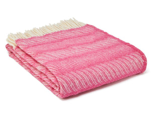 Twist Pure New Wool Throw - Pink