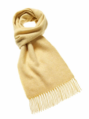 Plain Lambswool Scarf - Parchment Yellow