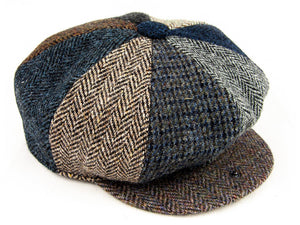 Patchwork Harris Tweed Baker Boy Hat