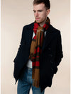 Check Lambswool Scarf - Westminster Camel/Red