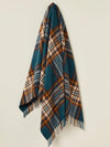 St Ives Check Pure New Wool Throw - Teal