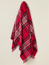 St Ives Check Pure New Wool Throw - Red