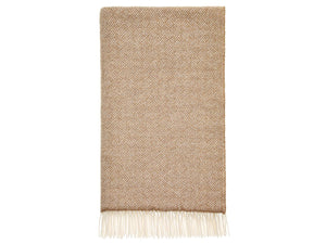 Parquet Merino Lambswool Throw - Camel