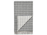 Athens Check Merino Lambswool Throw - Grey