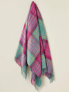 Saltburn Check Pure New Wool Throw - Cerise