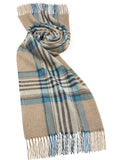 Check Lambswool Extra Wide Scarf - Francis Camel/Teal