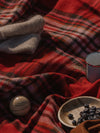 St Ives Check Pure New Wool Throw - Red