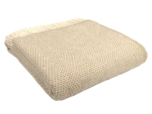 *RELOVED* Honeycomb Pure New Wool Throw - Oatmeal