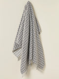 Athens Check Merino Lambswool Throw - Grey