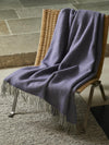 Herringbone Pure New Wool Throw - Lavender/Silver