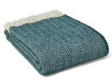 Dune Pure New Wool Throw -  Emerald