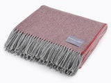 Herringbone 100% Wool Blanket - Dusky Pink