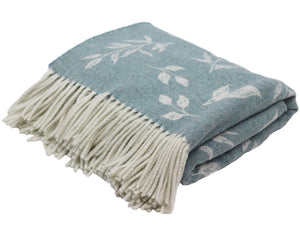 Leaf Merino Lambswool Throw - Topaz