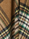 St Ives Check Pure New Wool Throw - Camel