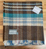 Large Checked Random Recycled Wool Blanket