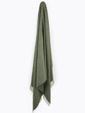 XL Herringbone 100% Wool Blanket - Green/Grey