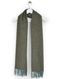 Plain Lambswool Extra Wide Scarf  - Lovat