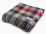 XL Block Check 100% Wool Blanket - Winter Berry