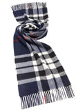 Check Lambswool Extra Wide Scarf - Westminster Navy