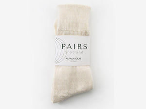 Undyed Alpaca Socks - Cream