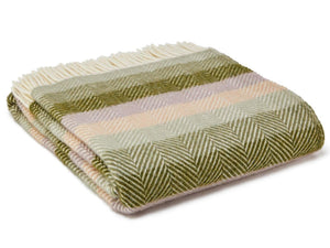 Stripe Pure New Wool Throw - Botanical