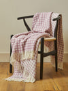 Jacquard Spot Pure New Wool Throw - Mulberry