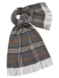 Check Lambswool Wide Scarf - Trueman Charcoal