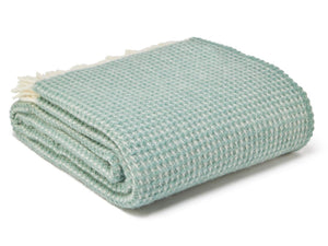 Waffle XL Pure New Wool Throw - Sea Green