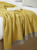 Geo XL Pure New Wool Throw - Oil Yellow