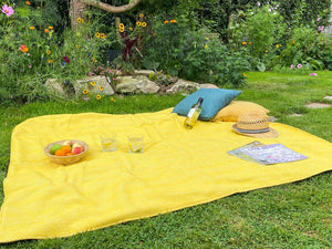 Herringbone Waterproof Eventer Picnic Blanket - Dandelion