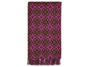 Dartmouth Shetland Pure New Wool Throw - Burgundy/Pink