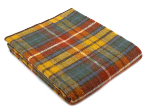 XL Tartan Blanket Stitch Pure New Wool Throw - Antique Buchanan