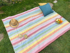 Stripe Waterproof Eventer Picnic Blanket - Rainbow