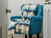 Stripe Pure New Wool Throw - Seashore