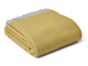 Geo XL Pure New Wool Throw - Oil Yellow