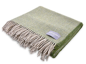 XL Herringbone 100% Wool Blanket - Light Green